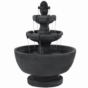 Sunnydaze Budding Fruition 3-Tier Outdoor Water Fountain - 34" Houtdoor garden water fountain