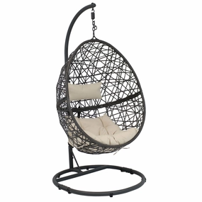 Sunnydaze Caroline Hanging Egg Chair with Steel Stand and Cushionoutdoor patio furniture set