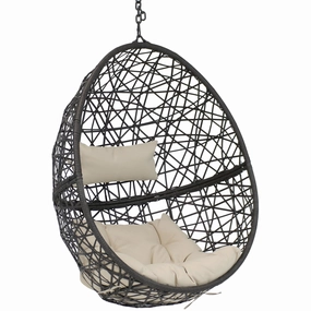 Sunnydaze Caroline Outdoor Hanging Egg Chair with Cushionoutdoor patio furniture set
