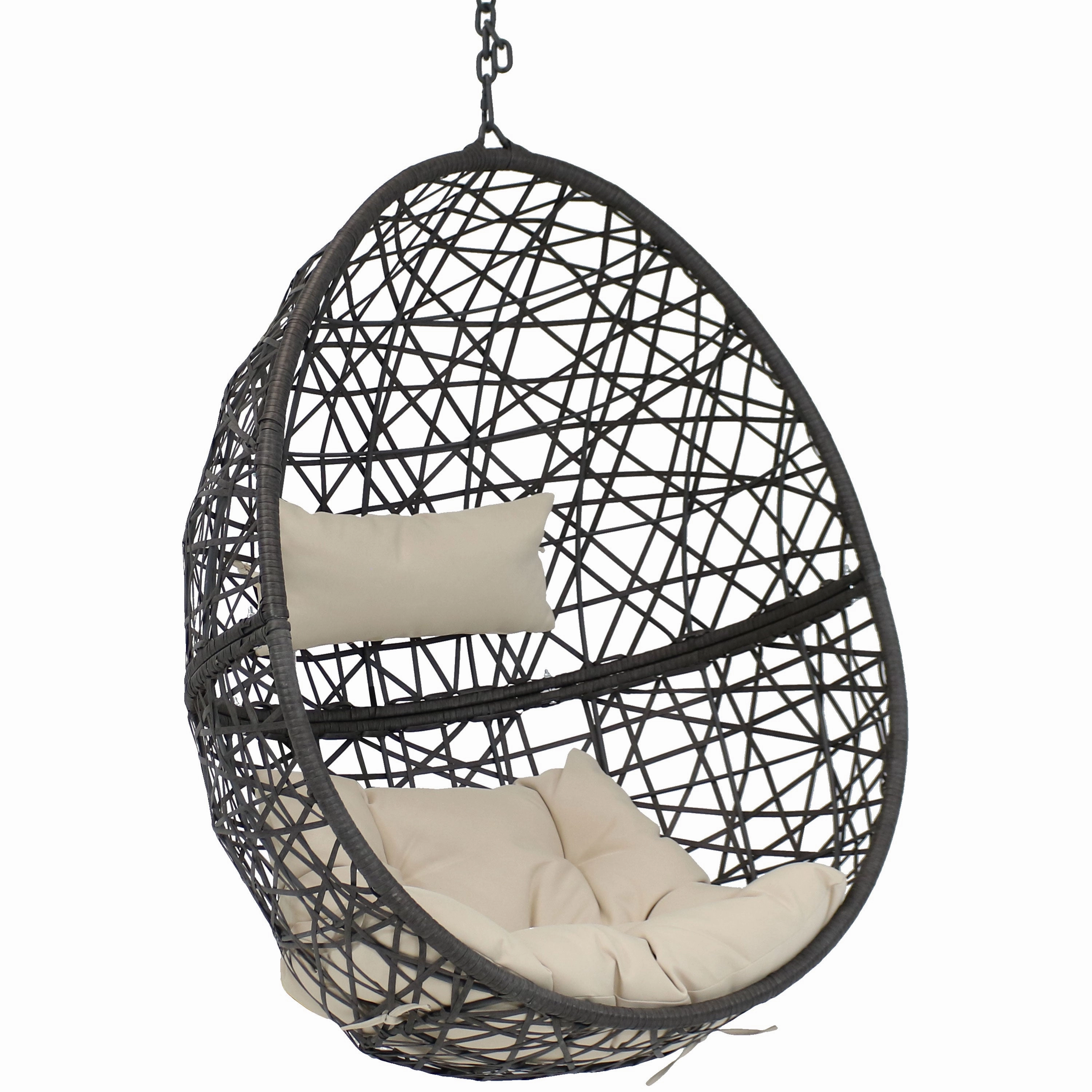 Sunnydaze Caroline Outdoor Hanging Egg Chair with Cushionoutdoor patio furniture set
