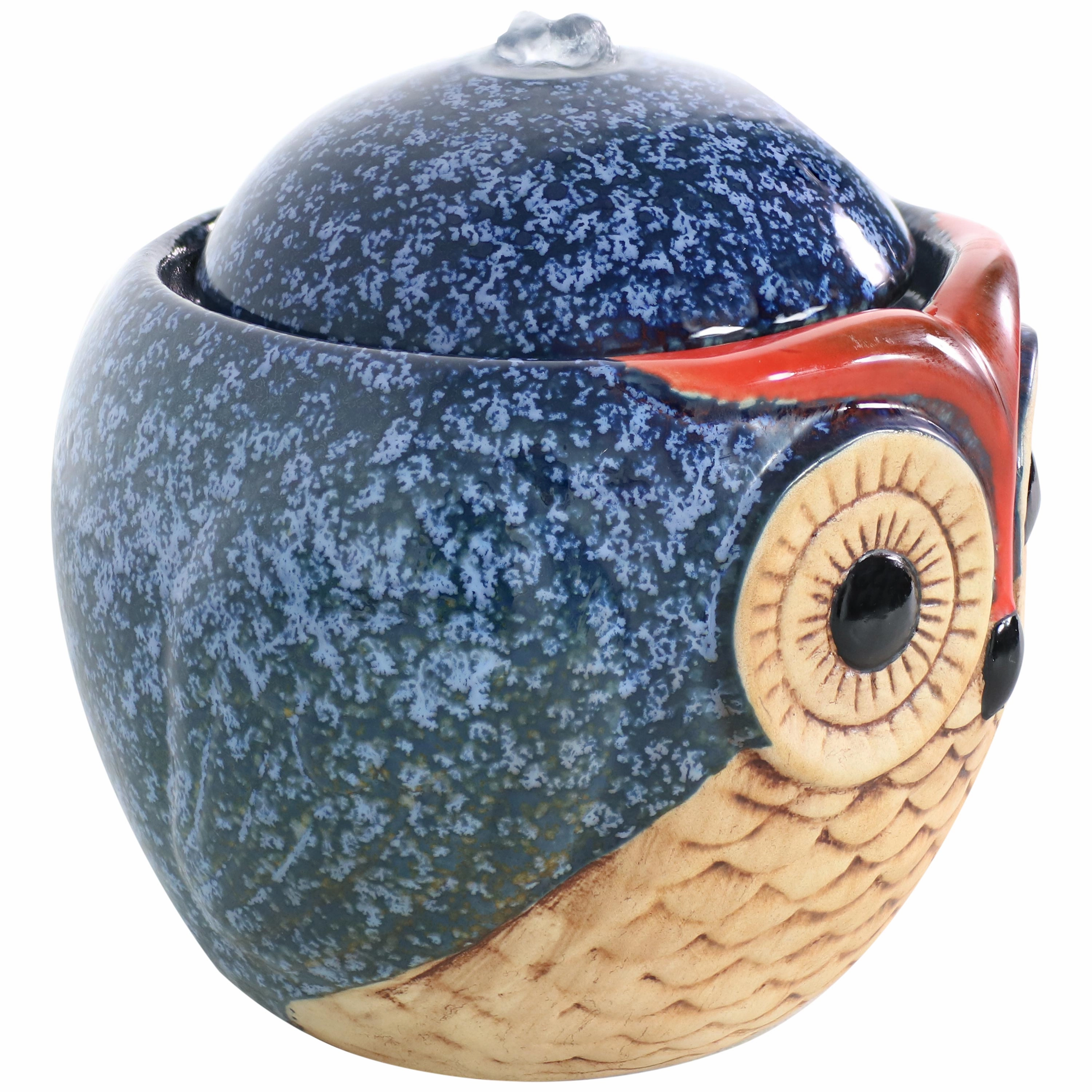 Sunnydaze Ceramic Owl Indoor Tabletop Water Fountain - 6"