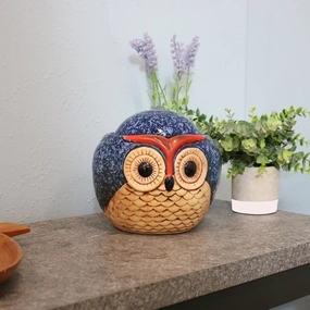 Sunnydaze Ceramic Owl Indoor Tabletop Water Fountain - 6"outdoor garden water fountain