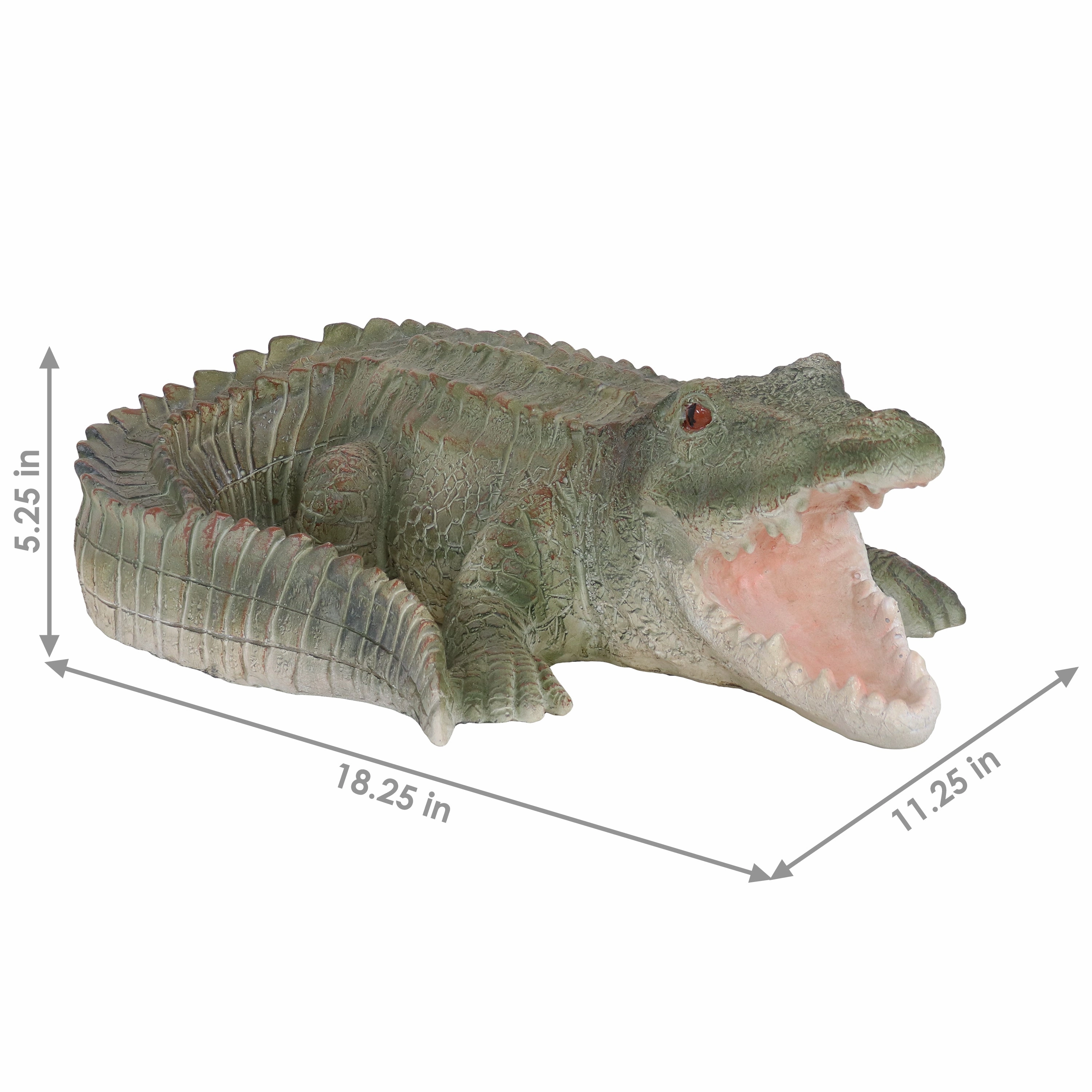 Sunnydaze Chloe the Crabby Crocodile Indoor/Outdoor Garden Statue - 18"