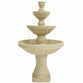 Sunnydaze Classic Designer 3-Tier Outdoor Water Fountain - 55" Houtdoor garden water fountain