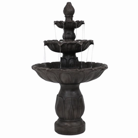 Sunnydaze Classic Tulip 3-Tier Outdoor Water Fountainoutdoor garden water fountain