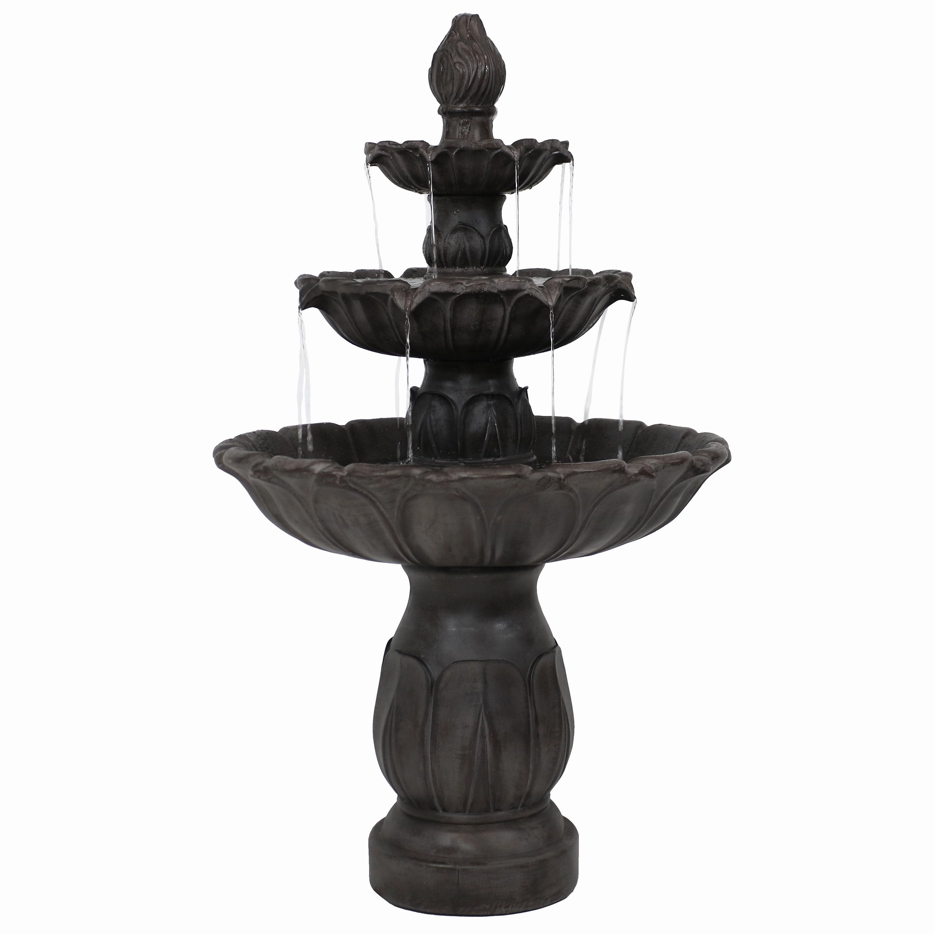 Sunnydaze Classic Tulip 3-Tier Outdoor Water Fountainoutdoor garden water fountain