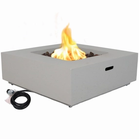 Sunnydaze Contempo Square Outdoor Propane Gas Fire Pit - 34"portable outdoor fire pit with lid