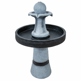 Sunnydaze Contemporary 2-Tone Outdoor Water Fountain with Light - 29.5"outdoor garden water fountain