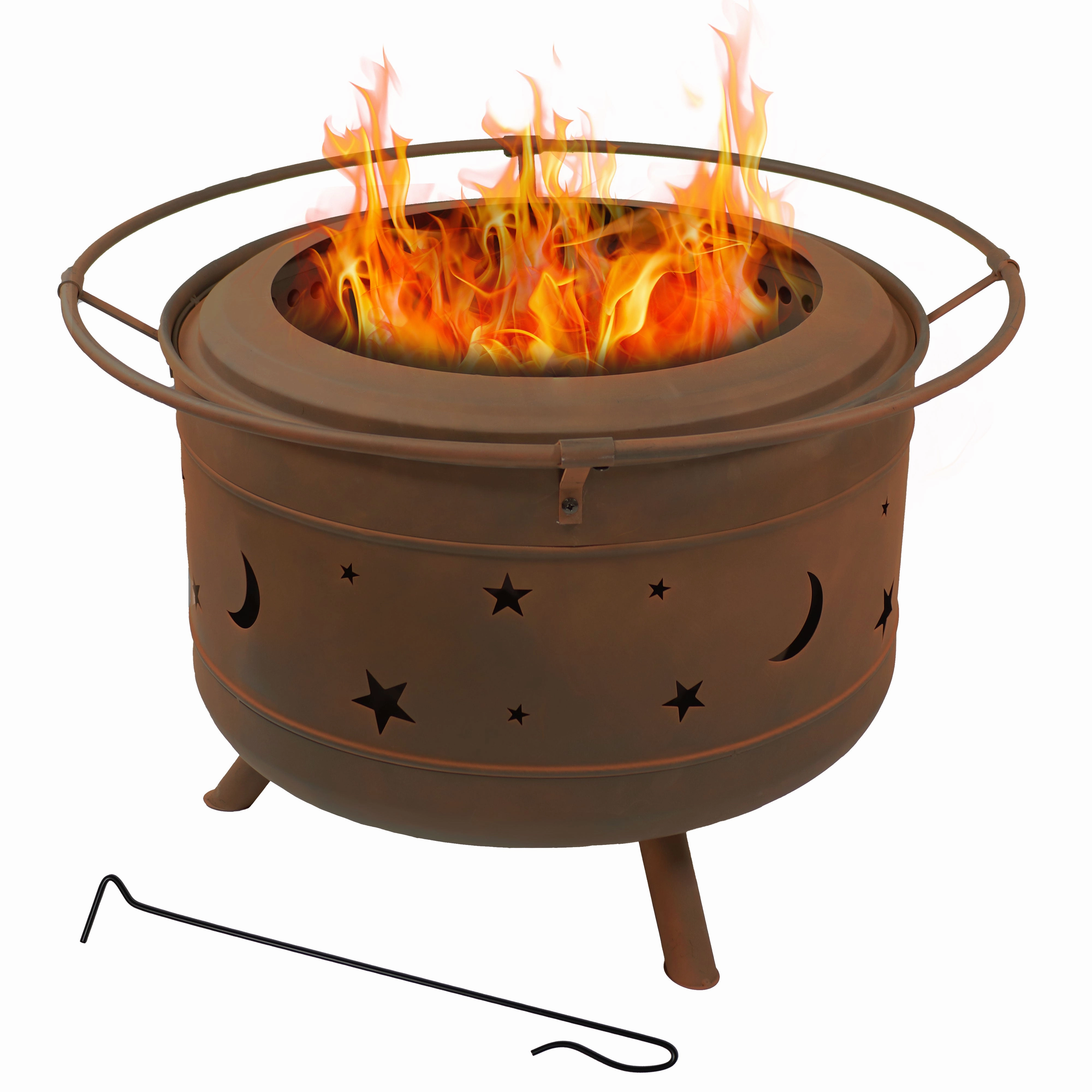 Sunnydaze Cosmic Outdoor Smokeless Fire Pit - 30"portable outdoor fire pit with lid