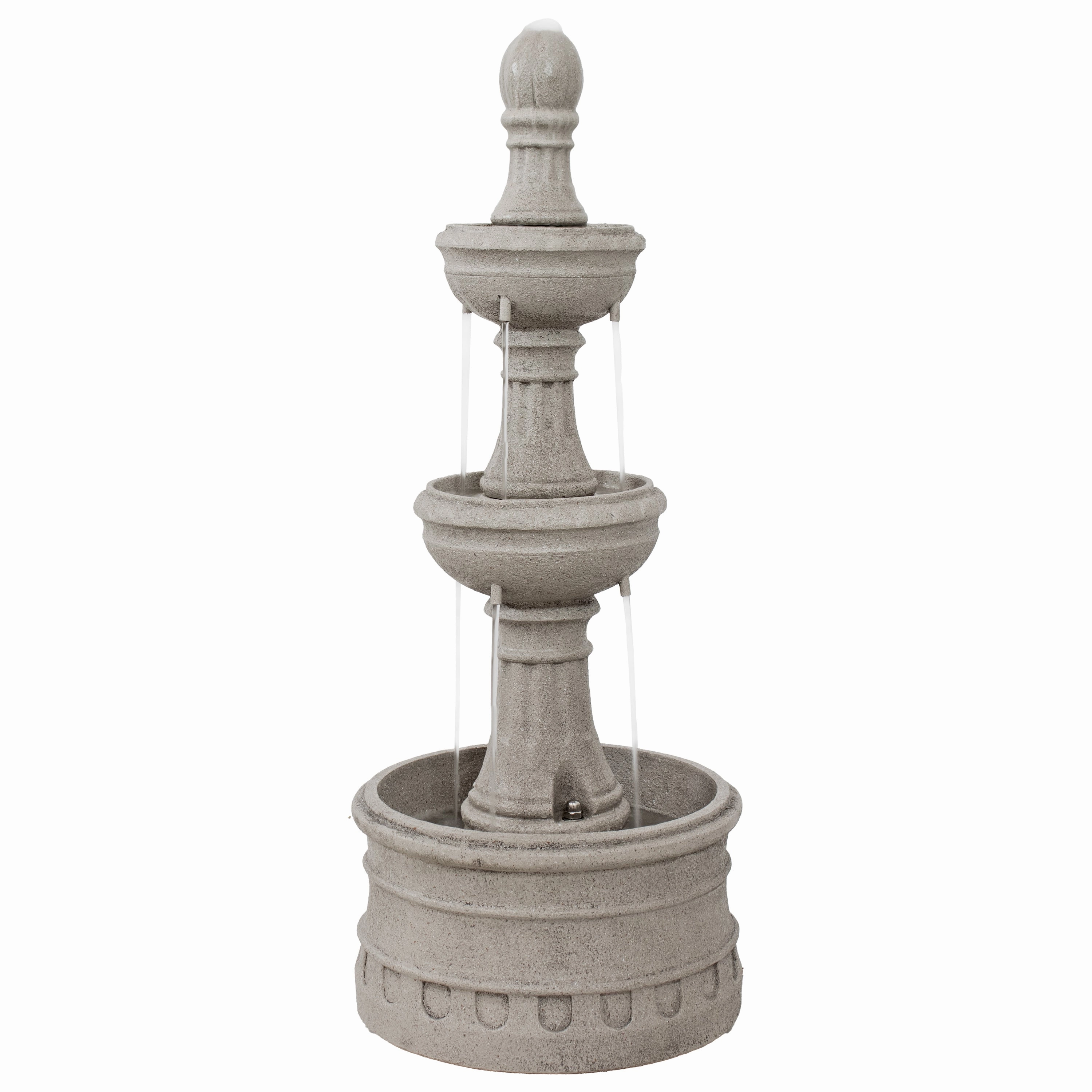 Sunnydaze Cyprus 3-Tier Polyresin Outdoor Water Fountain - 39" Houtdoor garden water fountain