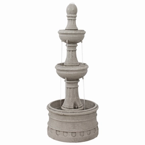 Sunnydaze Cyprus 3-Tier Polyresin Outdoor Water Fountain - 39" Houtdoor garden water fountain