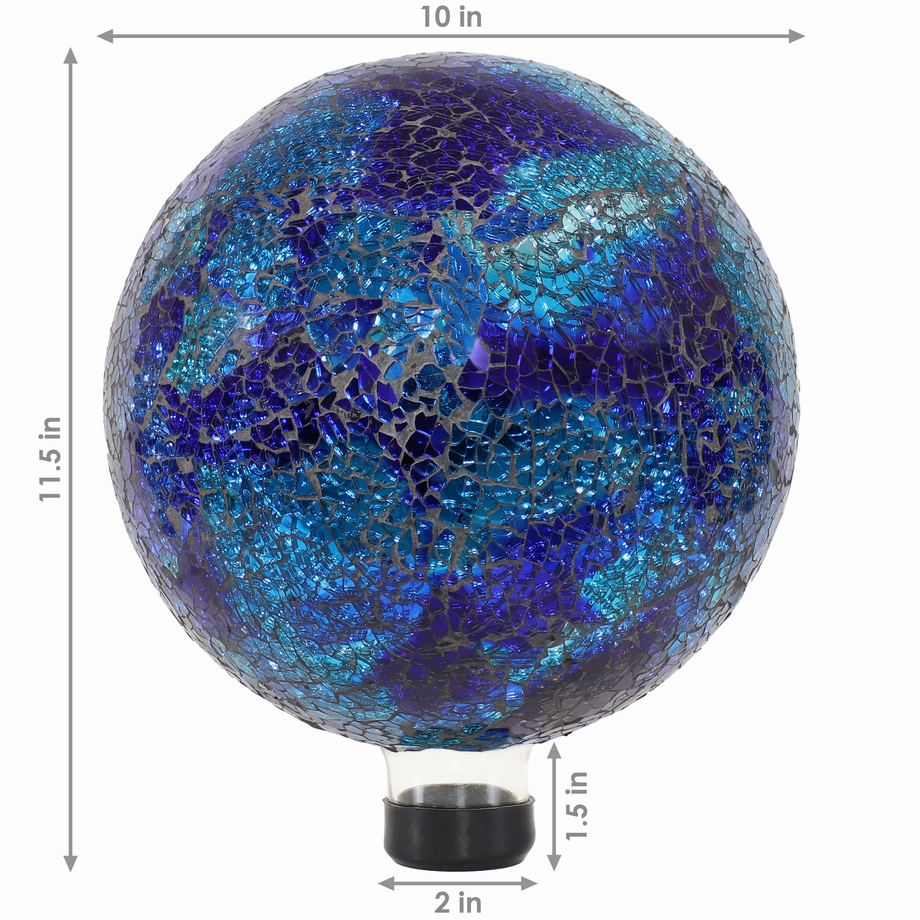 Sunnydaze Deep Ocean Swirl Crackled Glass Outdoor Gazing Globe - 10"