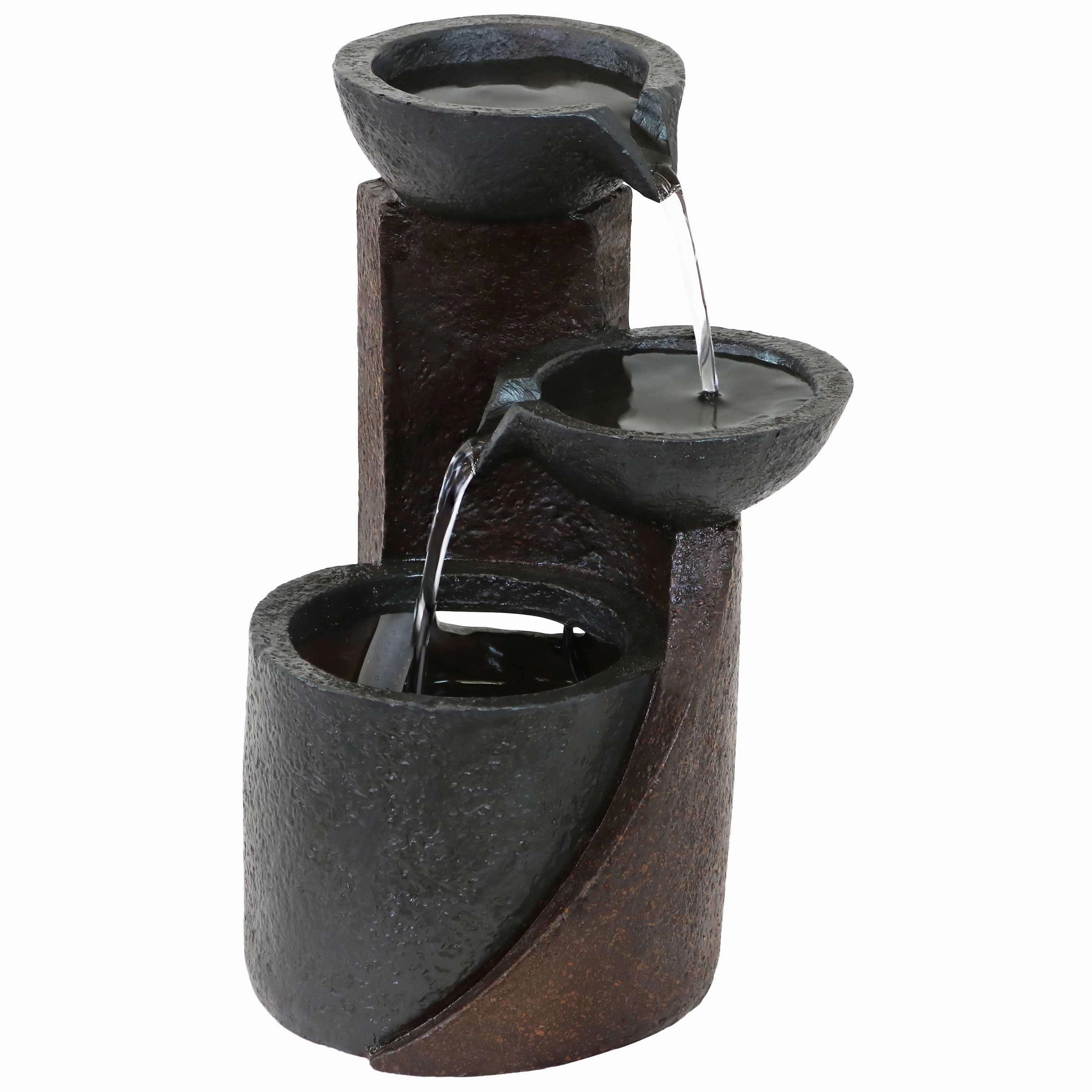 Sunnydaze Descending Bowls 3-Tier Indoor Tabletop Water Fountain - 9"