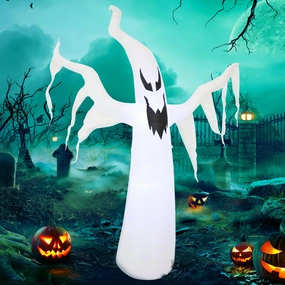 Sunnydaze Diabolical Ghost Inflatable Halloween Decoration - 7'outdoor garden decorative ornaments
