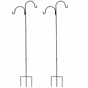 Sunnydaze Double Shepherd Hooks - Set of 2 - 84" decorative outdoor planter box designs