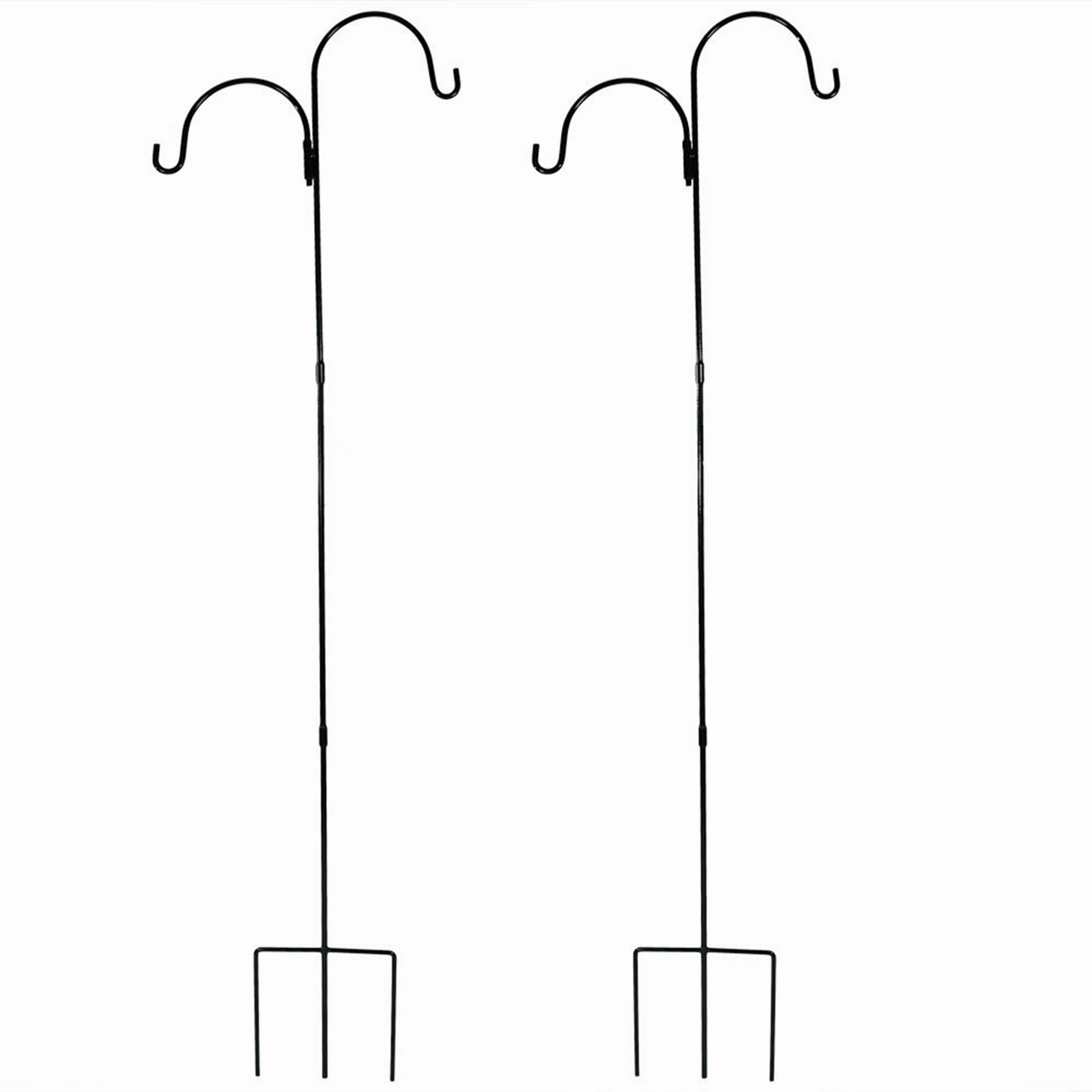 Sunnydaze Double Shepherd Hooks - Set of 2 - 84" decorative outdoor planter box designs