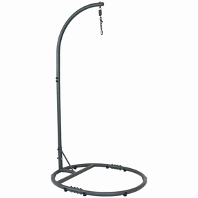 Sunnydaze Egg Chair Stand with Extra-Wide Round Base - 76" Houtdoor patio furniture set