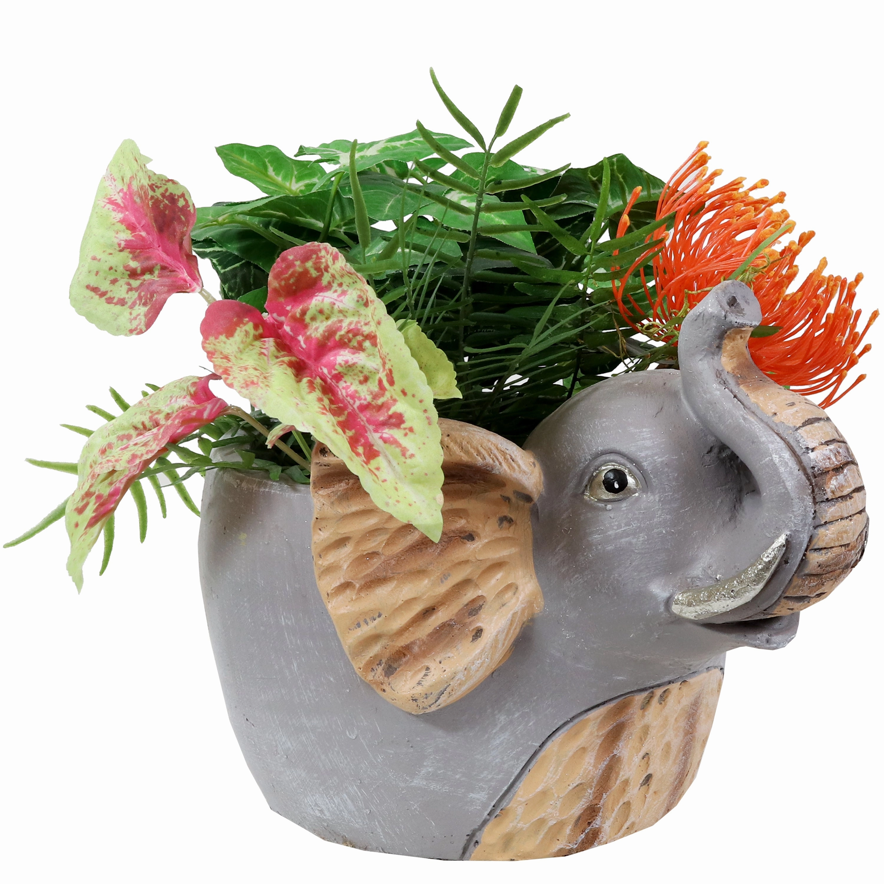 Sunnydaze Elsie the Elephant Indoor Planter Statue - 8.5" decorative outdoor planter box designs