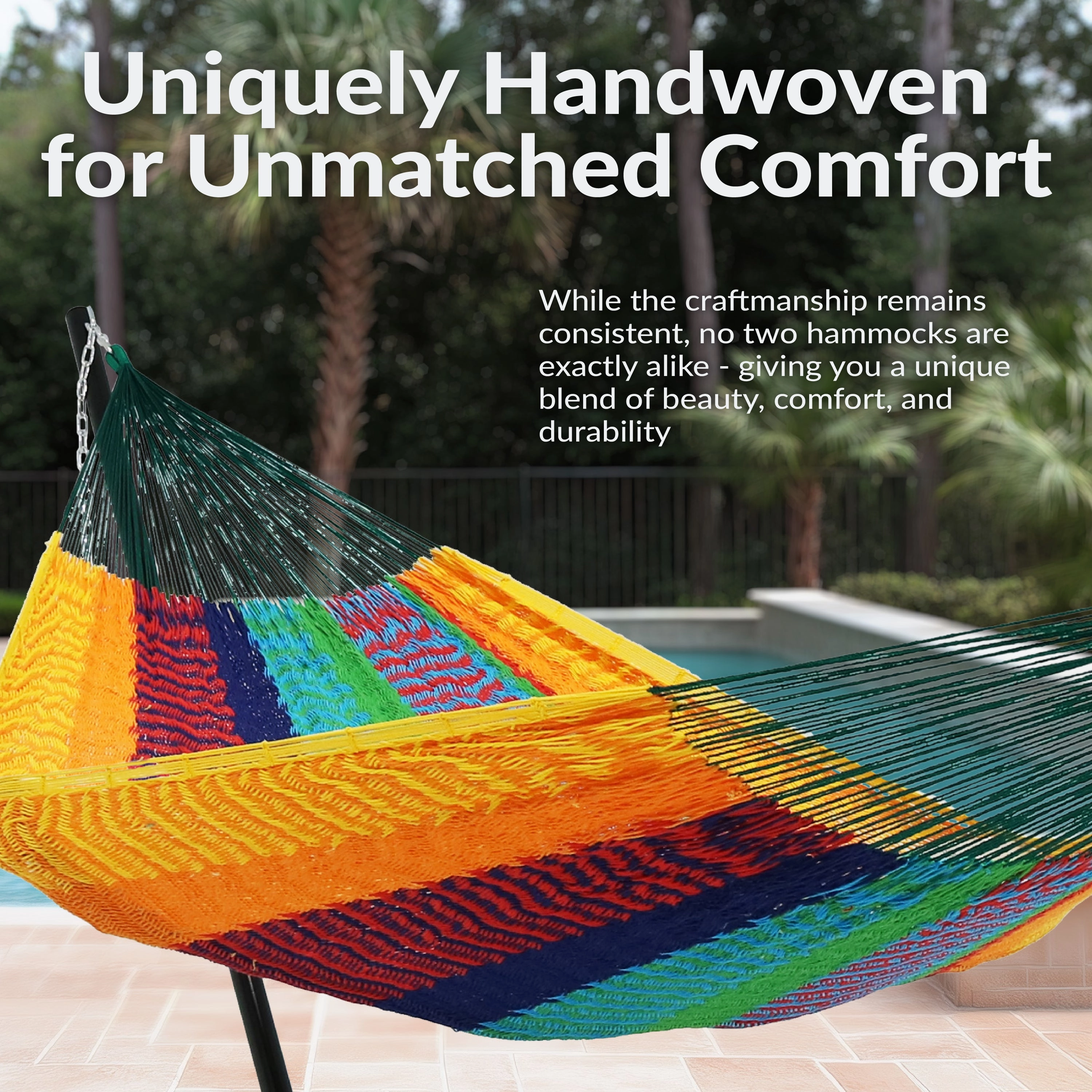 Sunnydaze Family Size Handwoven Thick Cord Mayan Hammock