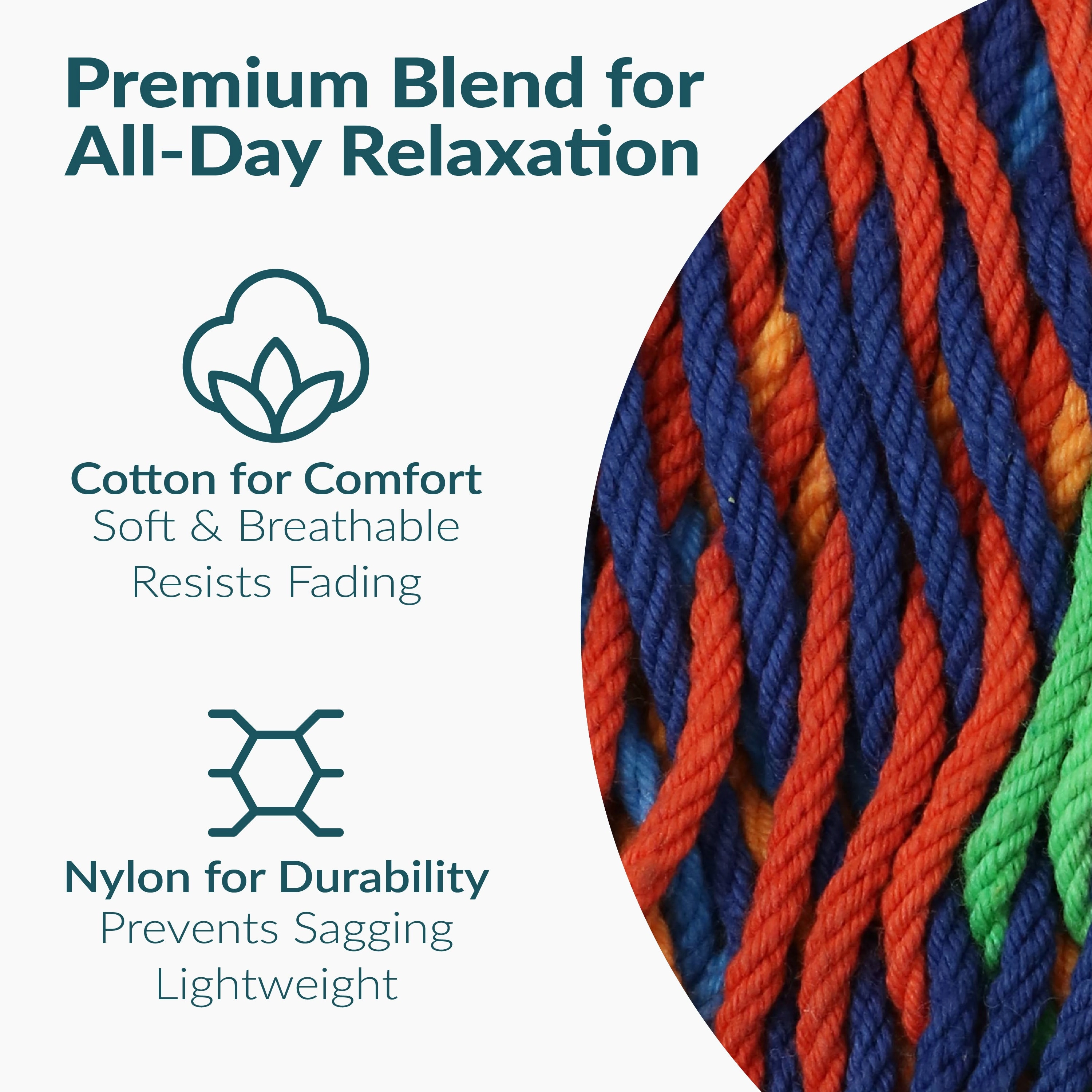Sunnydaze Family Size Handwoven Thick Cord Mayan Hammock