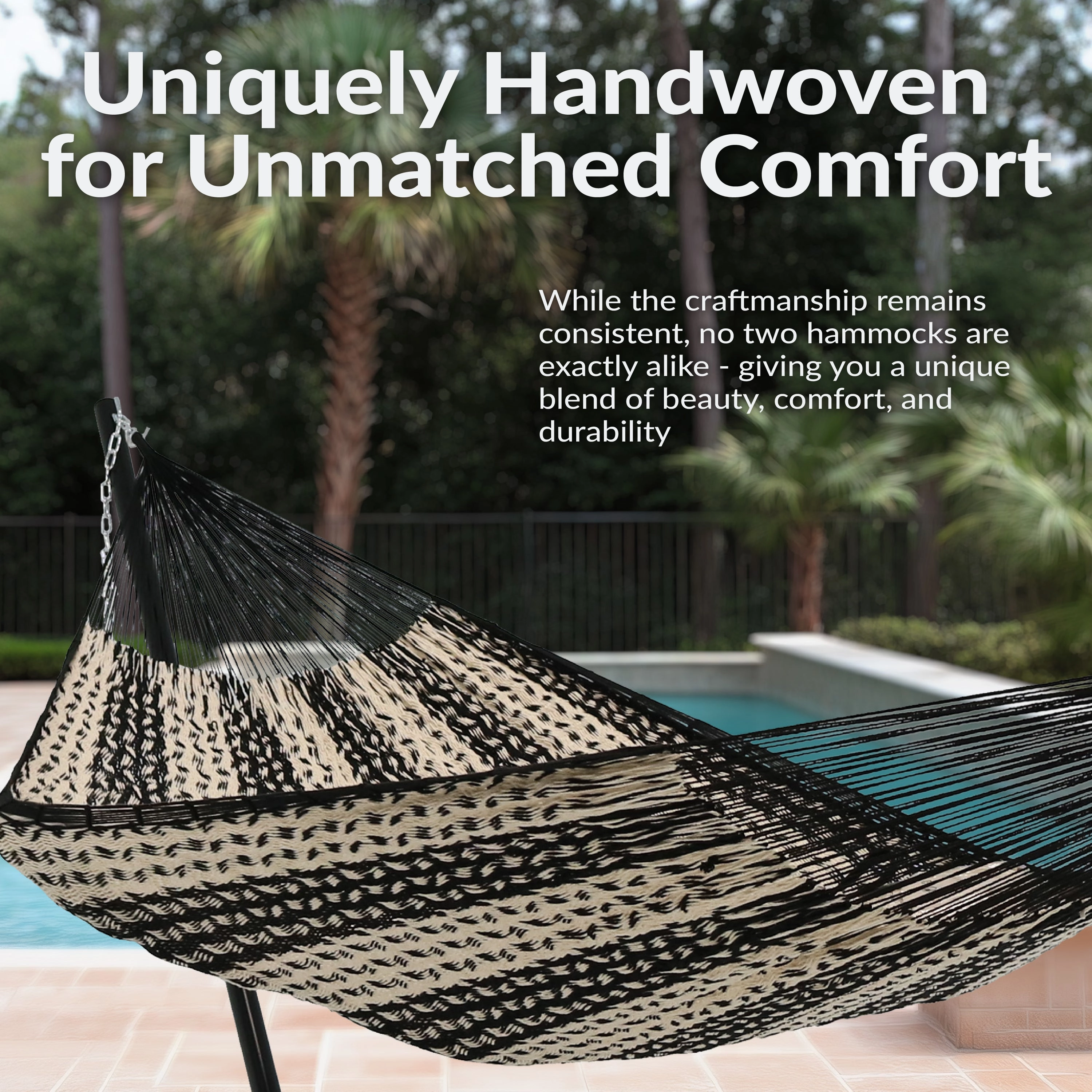 Sunnydaze Family Size Handwoven Thick Cord Mayan Hammock