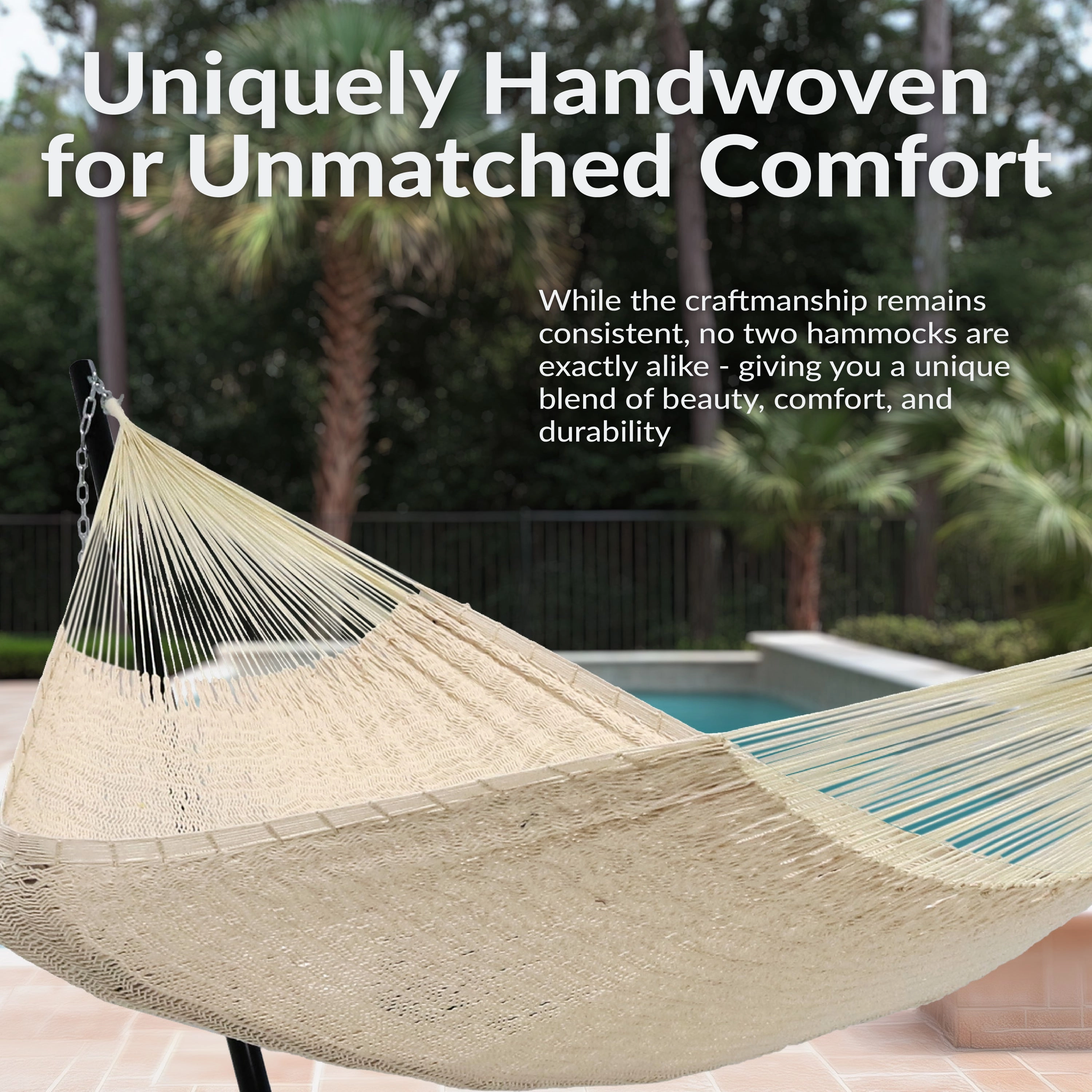 Sunnydaze Family Size Handwoven Thick Cord Mayan Hammock