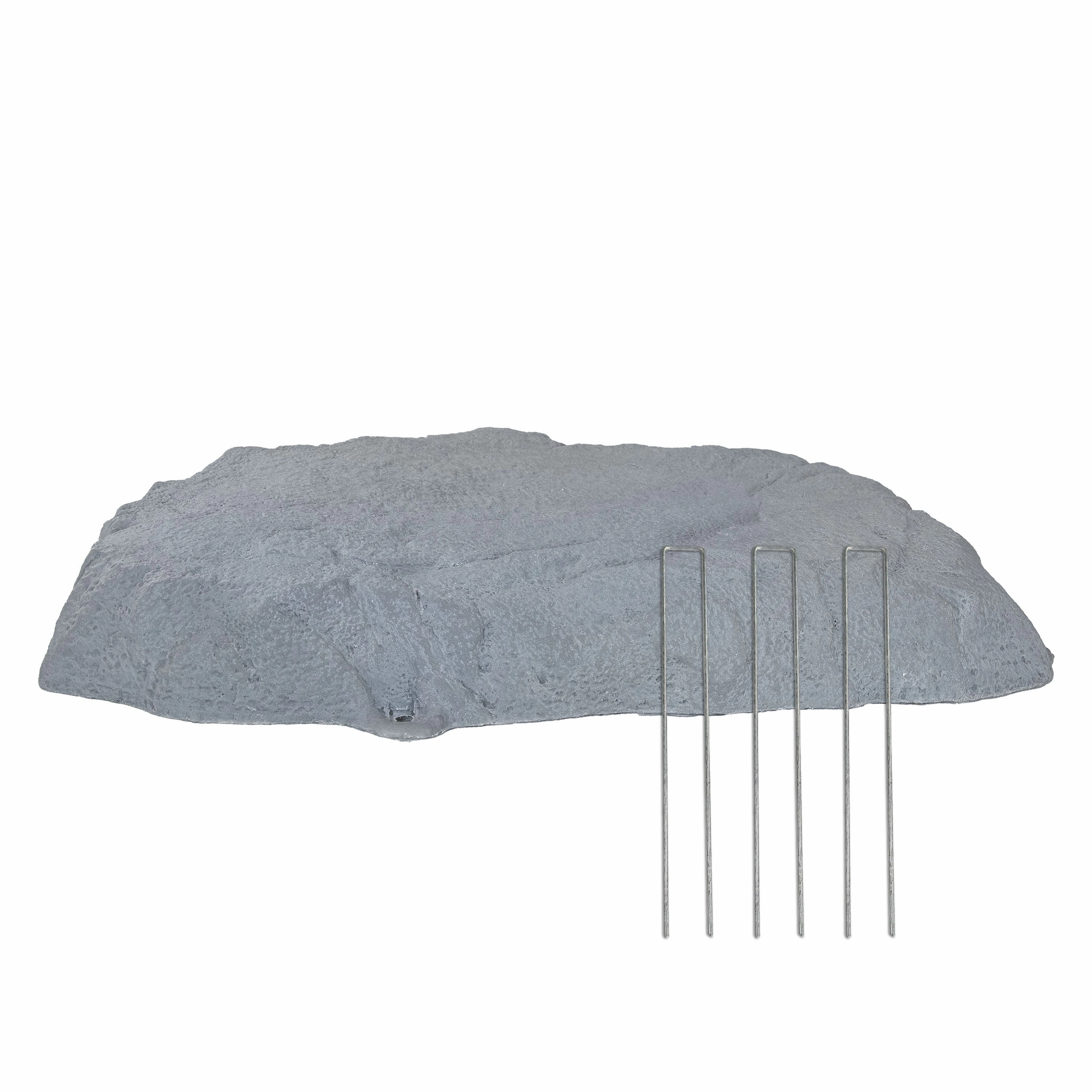 Sunnydaze Flat Artificial Landscape Rock Cover with Stakesoutdoor garden decorative ornaments