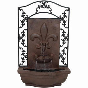 Sunnydaze French Lily Solar Outdoor Wall Fountainoutdoor garden water fountain