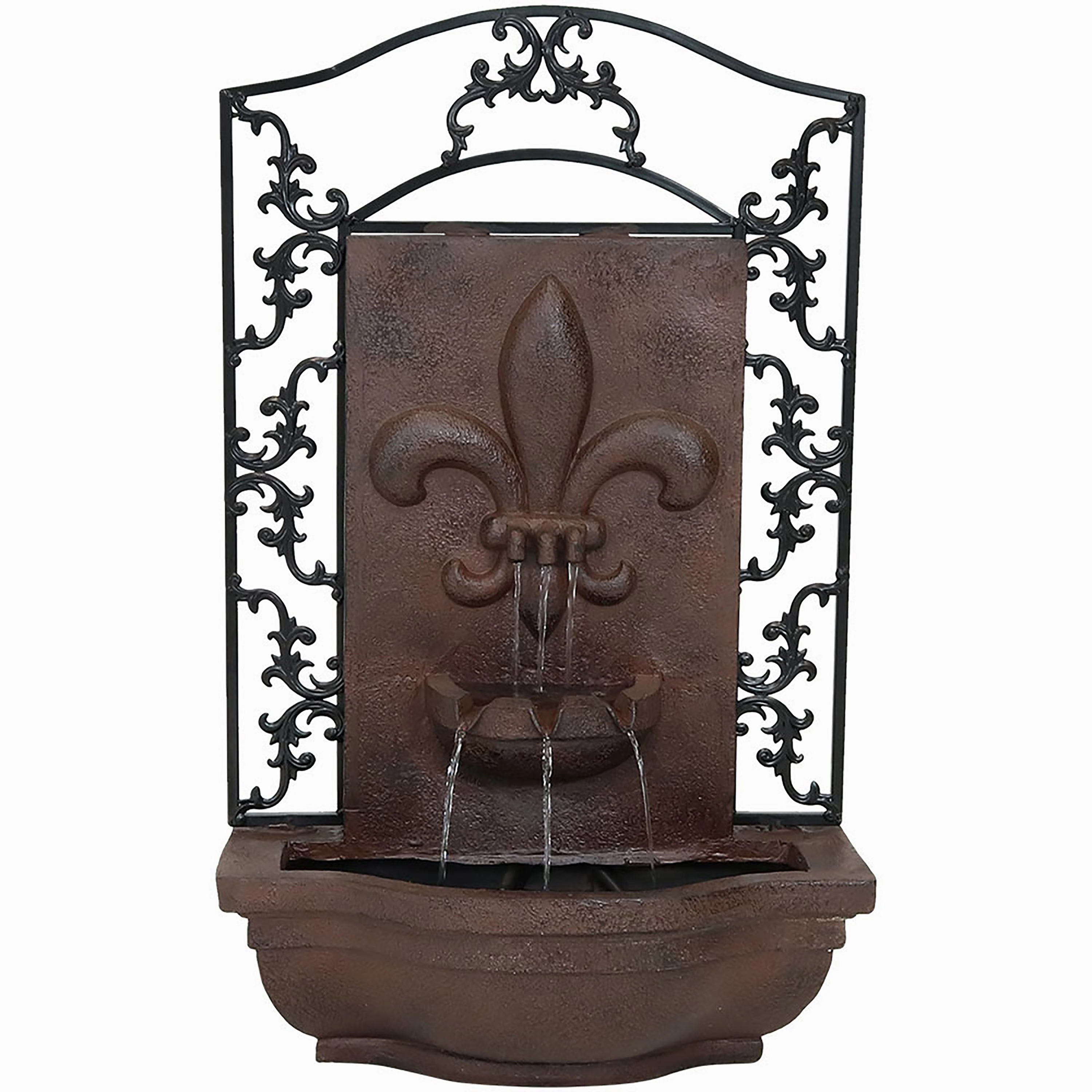 Sunnydaze French Lily Solar Outdoor Wall Fountainoutdoor garden water fountain