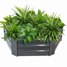 Sunnydaze Galvanized Steel Raised Garden Bed - Hexagon - 40.5" decorative outdoor planter box designs