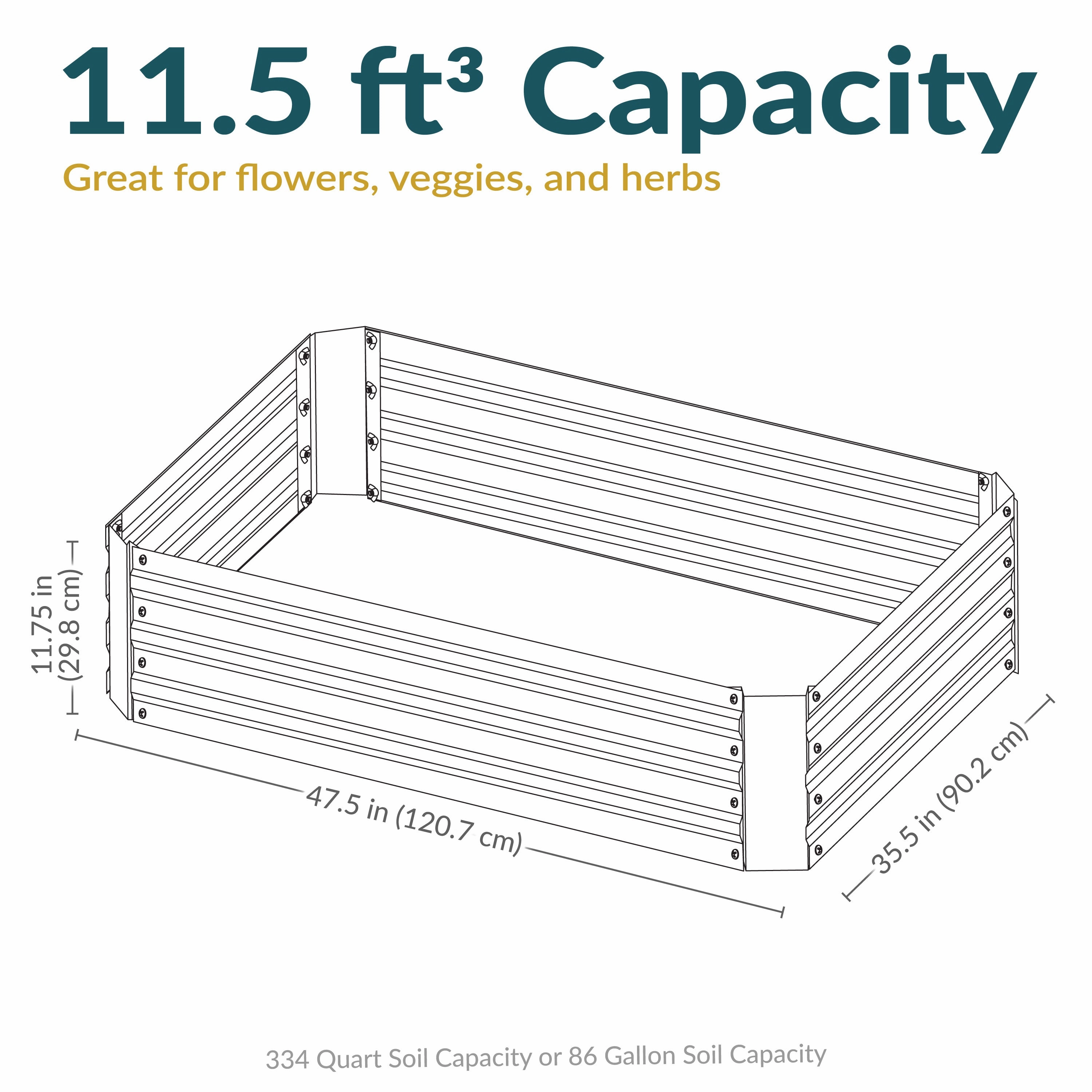 Sunnydaze Galvanized Steel Raised Garden Bed - Large Rectangle - 47"