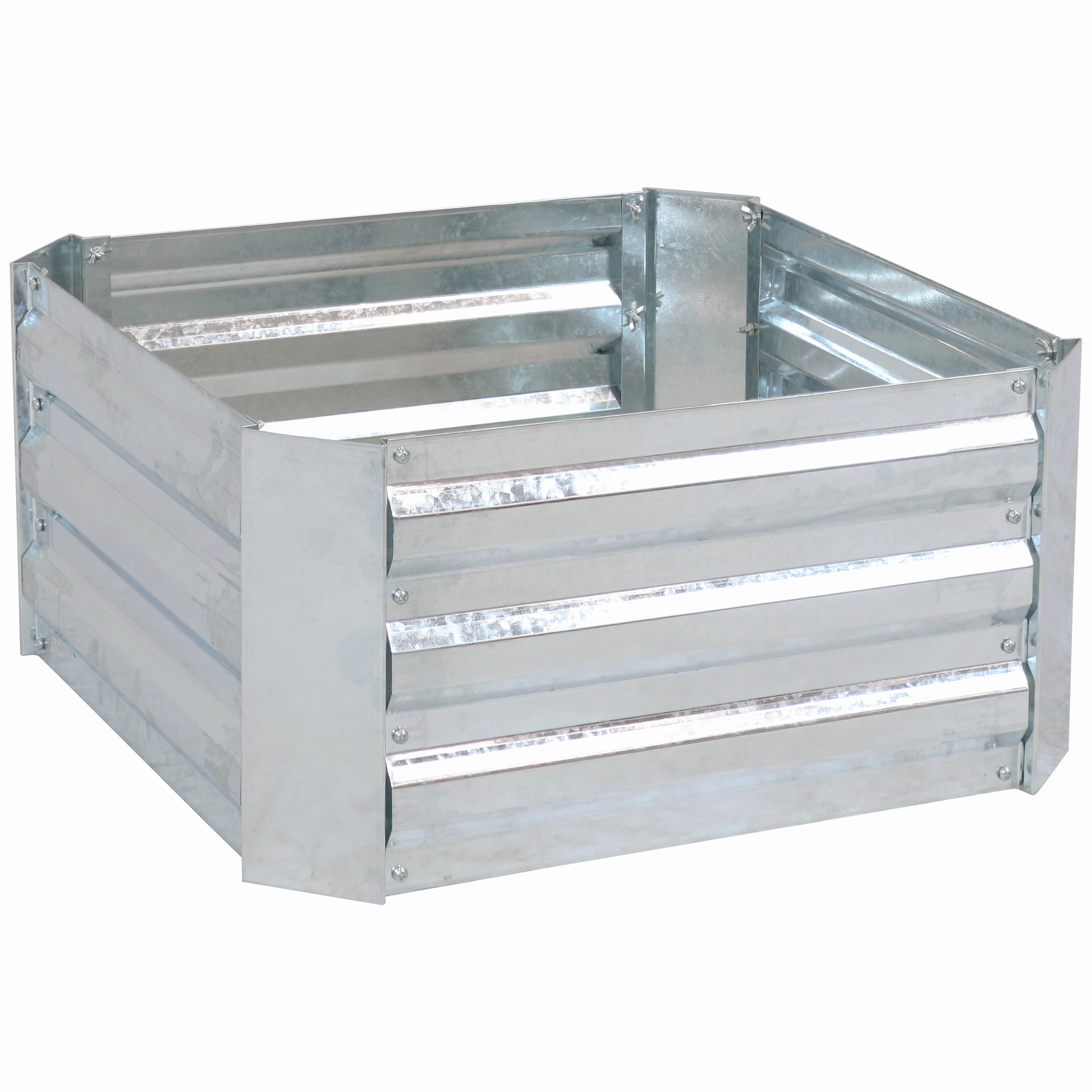 Sunnydaze Galvanized Steel Raised Garden Bed - Square - 24"