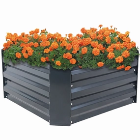 Sunnydaze Galvanized Steel Raised Garden Bed - Square - 24" decorative outdoor planter box designs