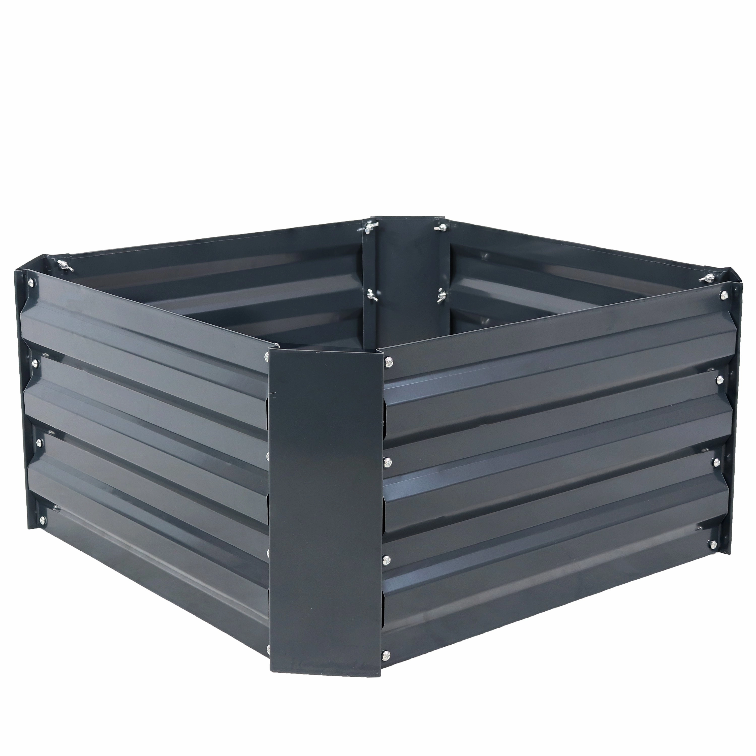 Sunnydaze Galvanized Steel Raised Garden Bed - Square - 24"