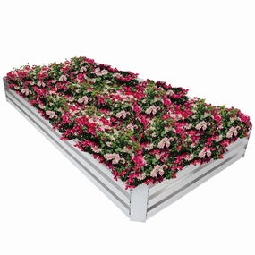 Sunnydaze Galvanized Steel Rectangle Raised Garden Bed decorative outdoor planter box designs