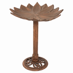 Sunnydaze Garden Lotus Metal Bird Bath - Copper Patina - 16.5"outdoor garden decorative ornaments