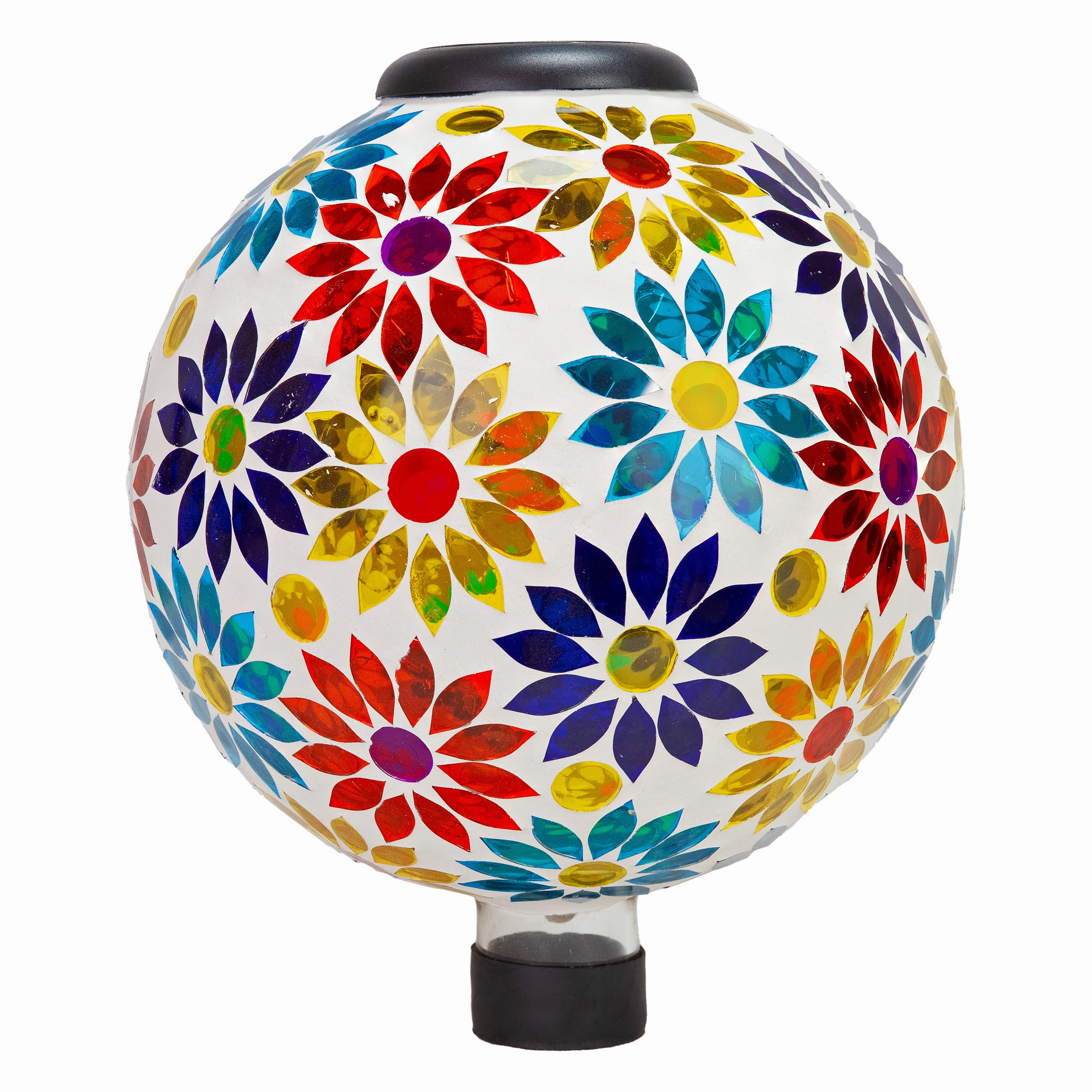 Sunnydaze Glass Mosaic Solar Garden Gazing Globe - 10"