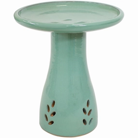 Sunnydaze Glazed Ceramic Classic Outdoor Bird Bathoutdoor garden decorative ornaments