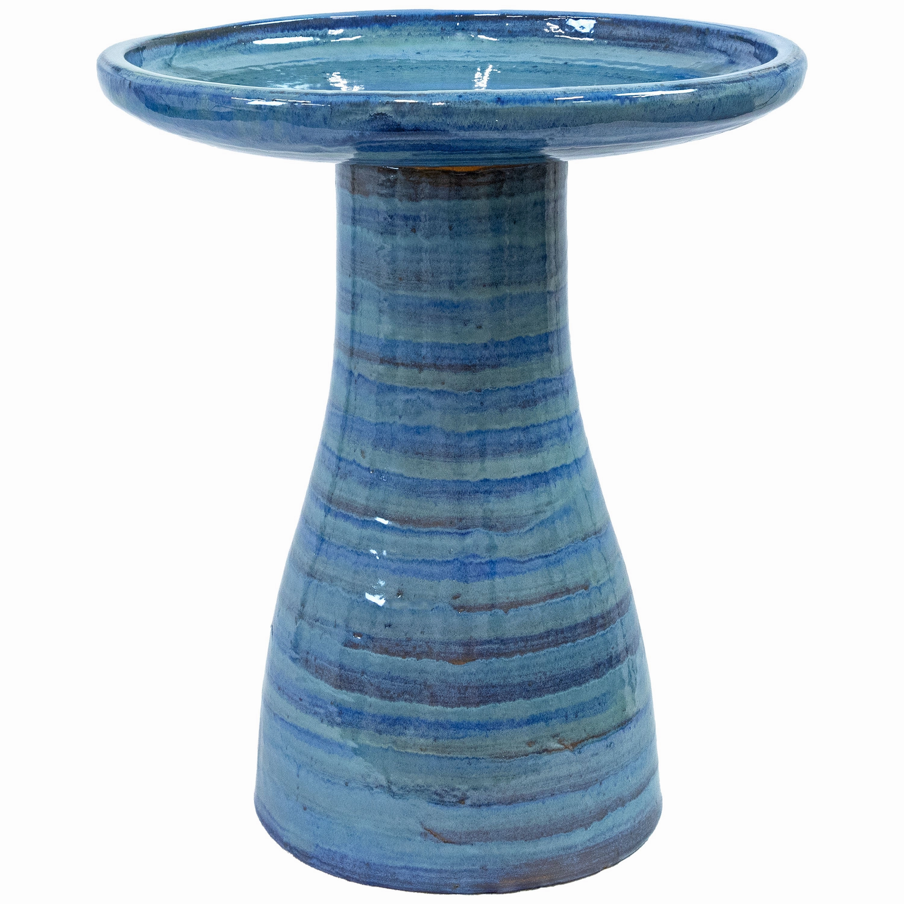 Sunnydaze Glazed Ceramic Outdoor Bird Bath - 18"