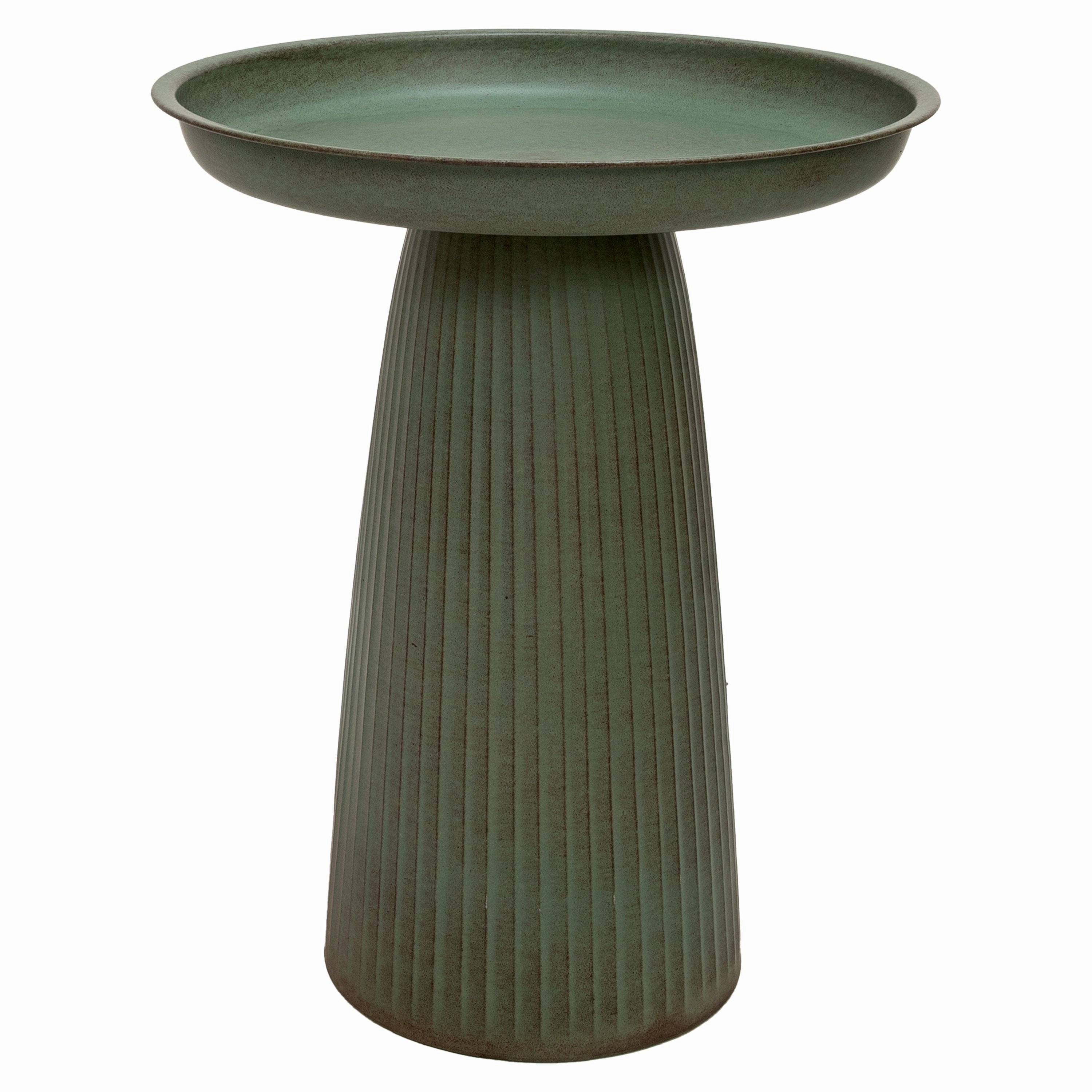 Sunnydaze Gleeful Garden Metal Outdoor Bird Bath - UV-Resistant Finish