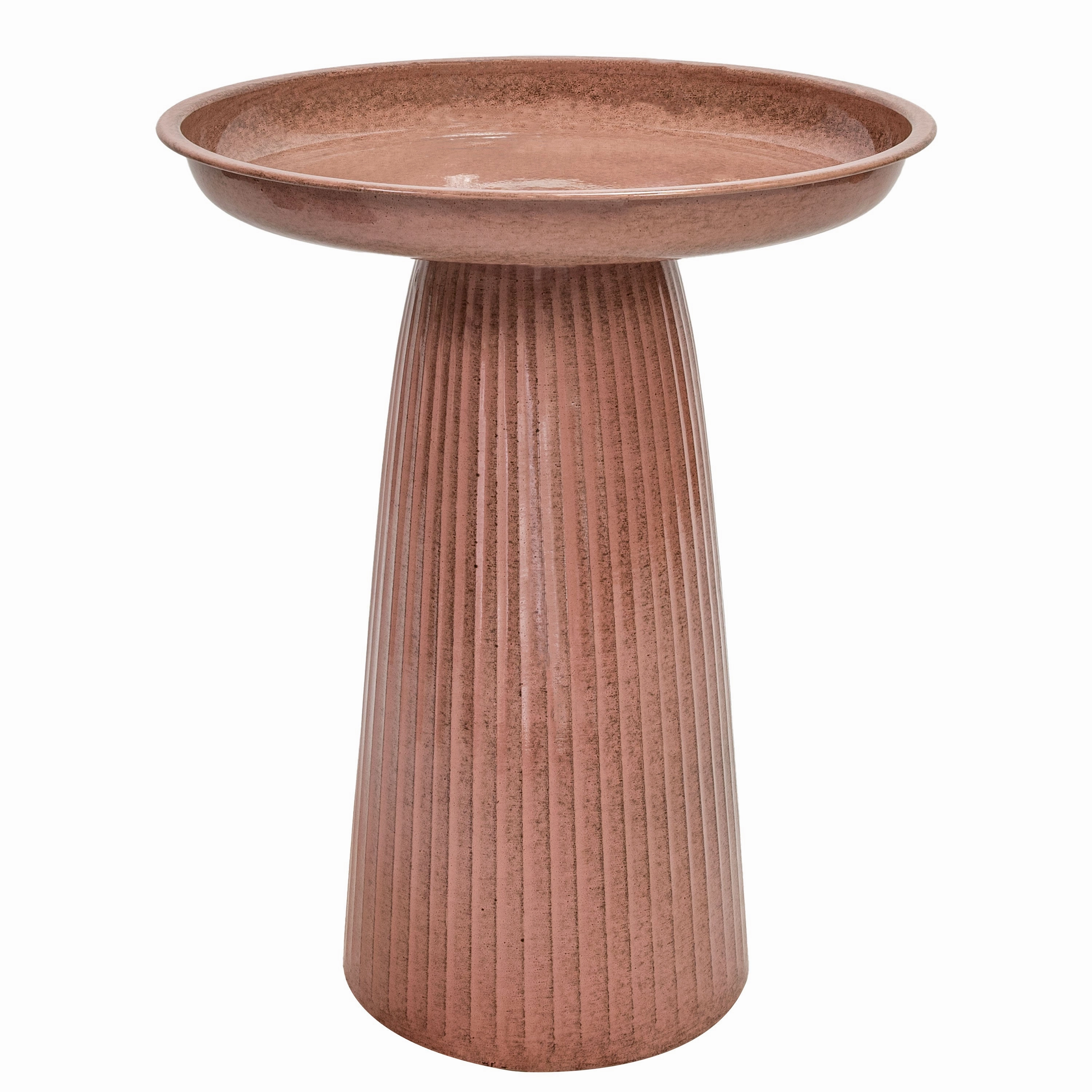 Sunnydaze Gleeful Garden Metal Outdoor Bird Bath - UV-Resistant Finish