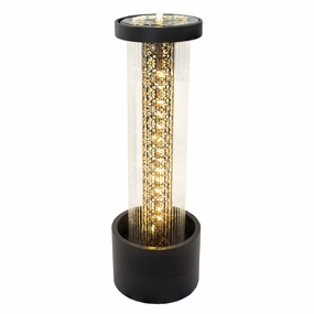 Sunnydaze Glittering Rain Outdoor Water Fountain with Lights - 41.25"outdoor garden water fountain