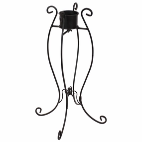Sunnydaze Graceful Curved Metal Gazing Ball Stand - Blackoutdoor garden decorative ornaments