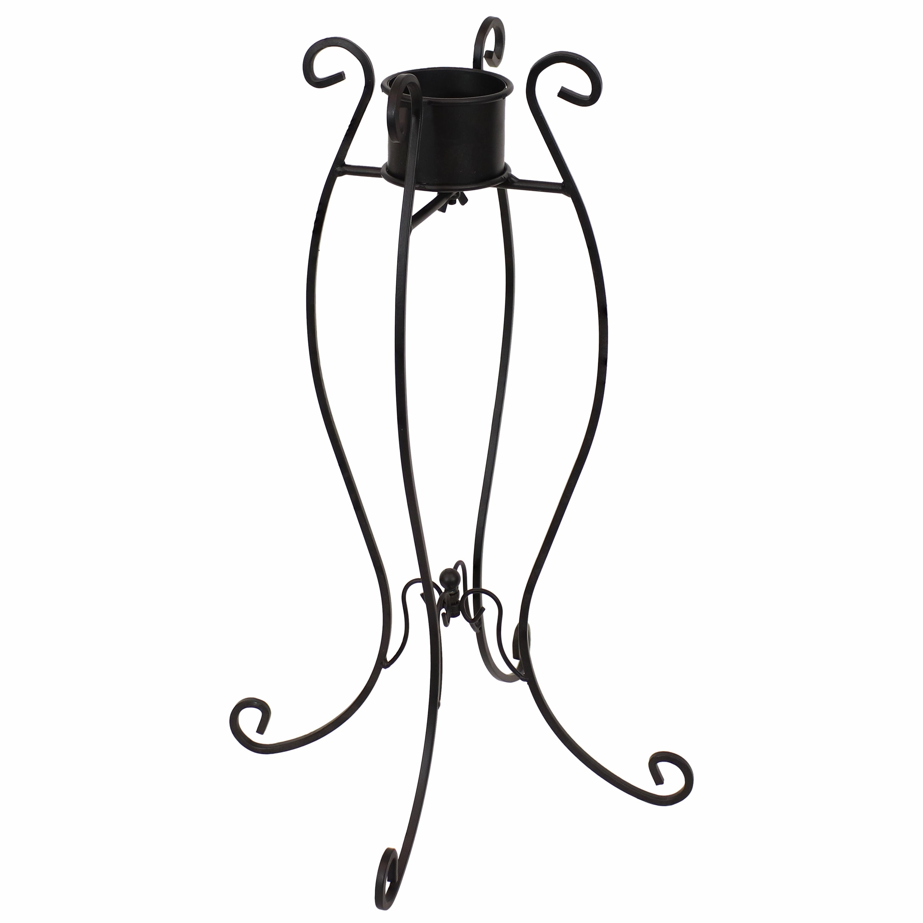 Sunnydaze Graceful Curved Metal Gazing Ball Stand - Blackoutdoor garden decorative ornaments