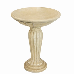 Sunnydaze Grecian Garden Reinforced Concrete Bird Bath - 16" Diameteroutdoor garden decorative ornaments
