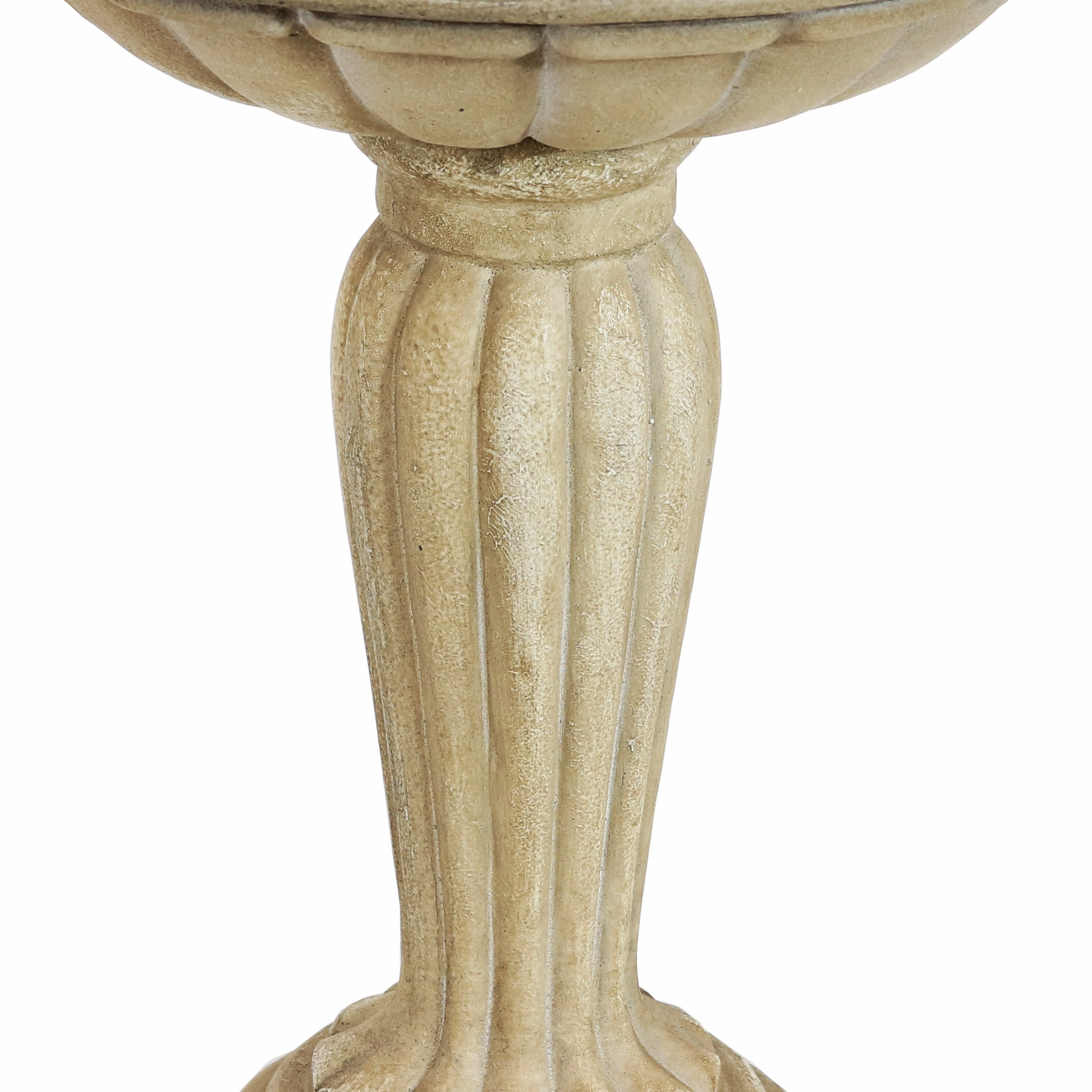 Sunnydaze Grecian Garden Reinforced Concrete Bird Bath - 16" Diameter