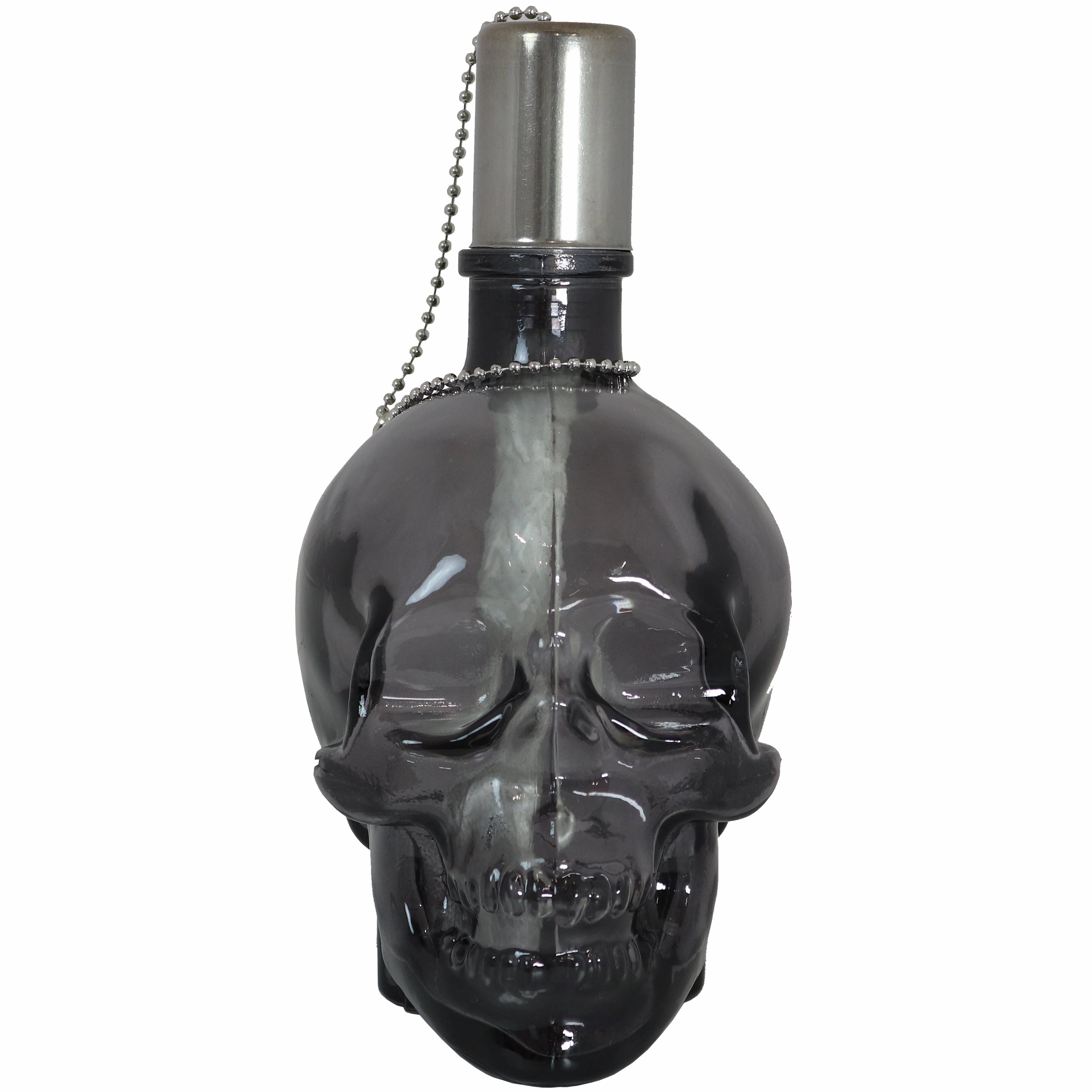 Sunnydaze Grinning Skull Glass Tabletop Torches
