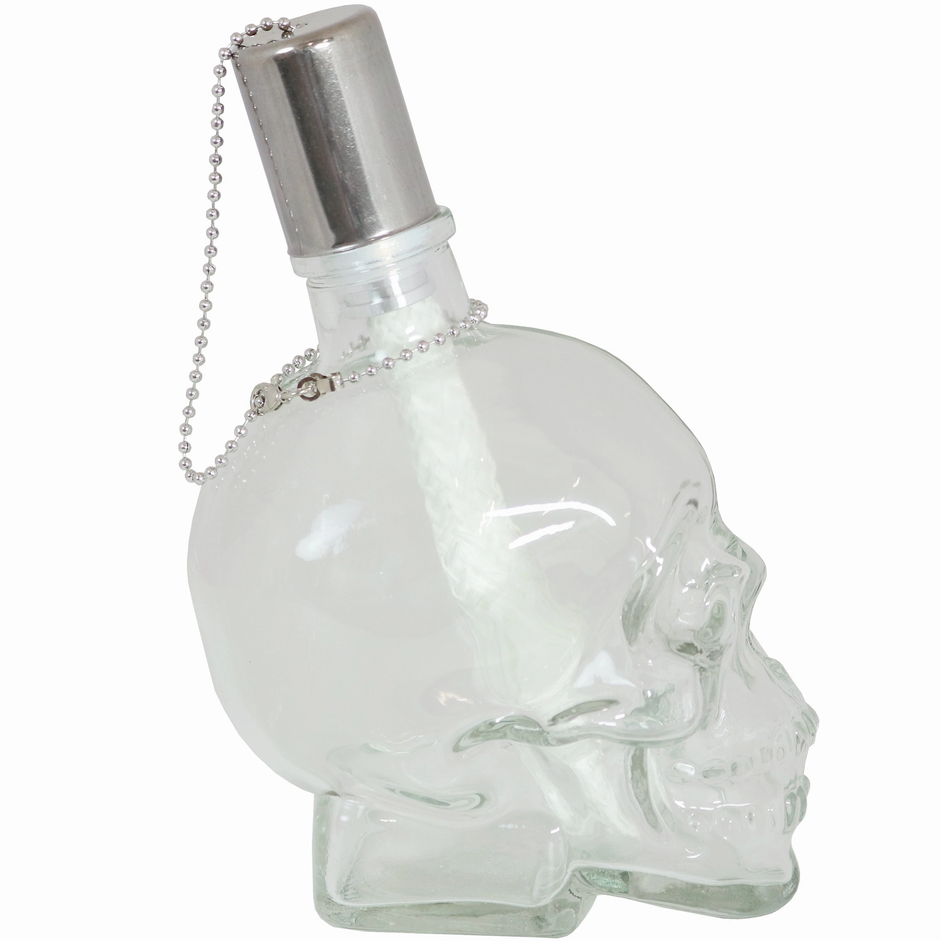 Sunnydaze Grinning Skull Glass Tabletop Torches
