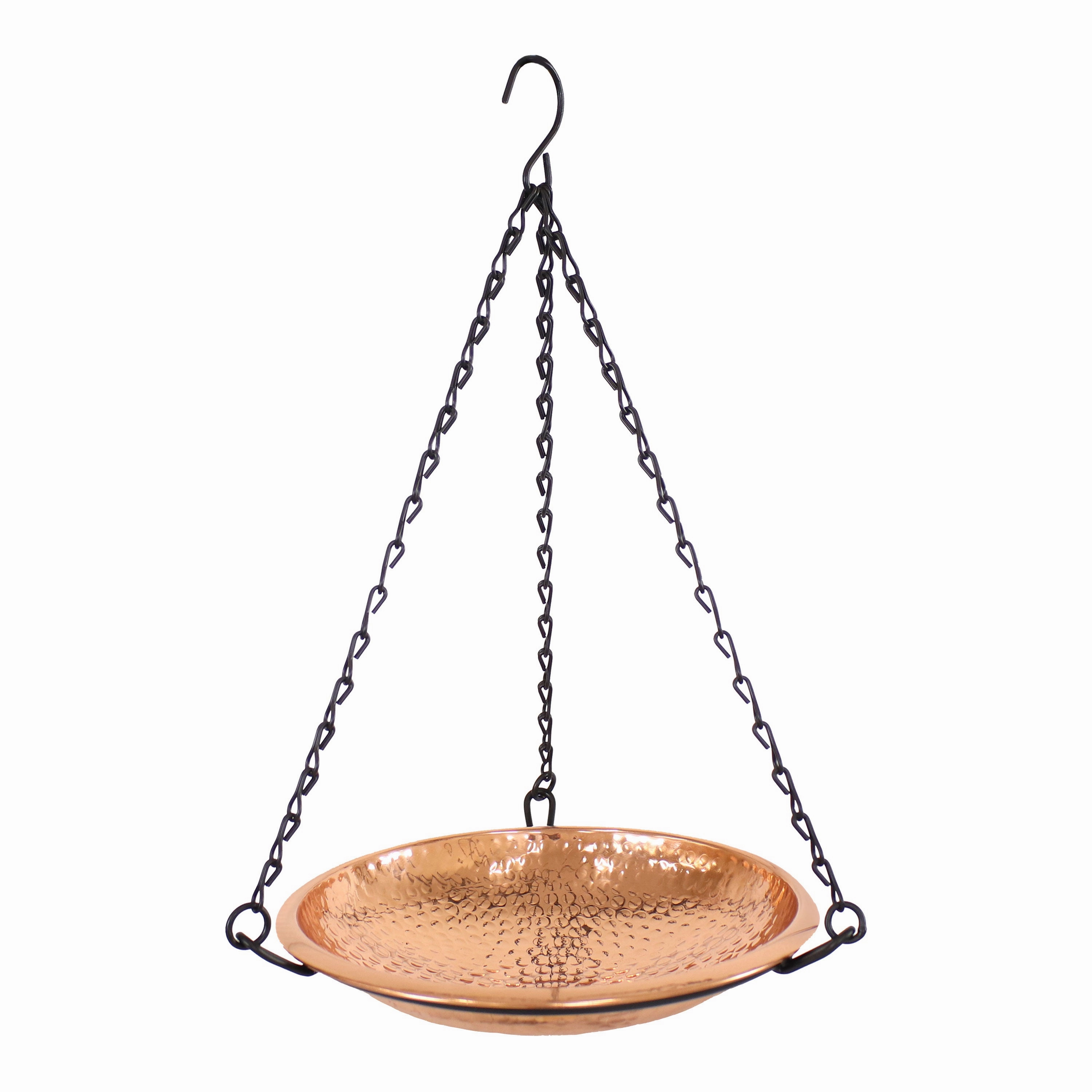 Sunnydaze Hand-Hammered Hanging Copper Bird Bath or Bird Feederoutdoor garden decorative ornaments