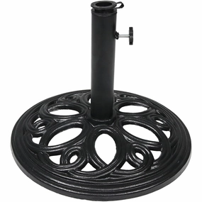 Sunnydaze Heavy-Duty Cast Iron Patio Umbrella Base Stand - 18" Diameteradjustable height outdoor parasol